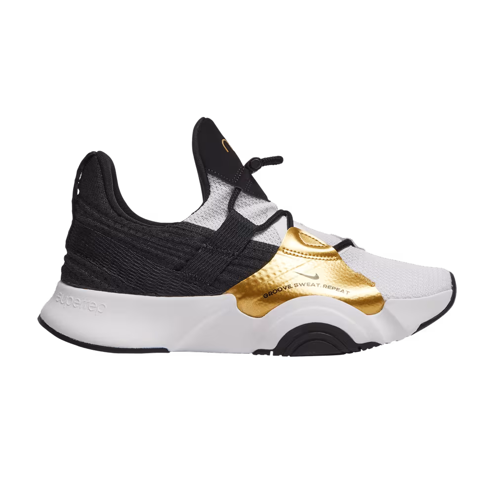 Nike Women's SuperRep Groove White Metallic Gold Coin
