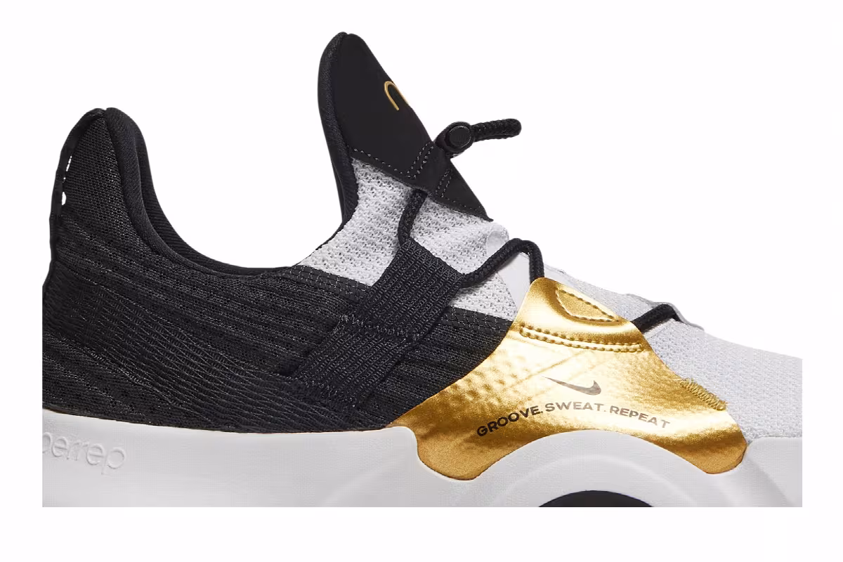 Nike Women's SuperRep Groove White Metallic Gold Coin, view 3