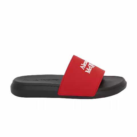 Alexander McQueen Logo Pool Slides 'Lust Red'