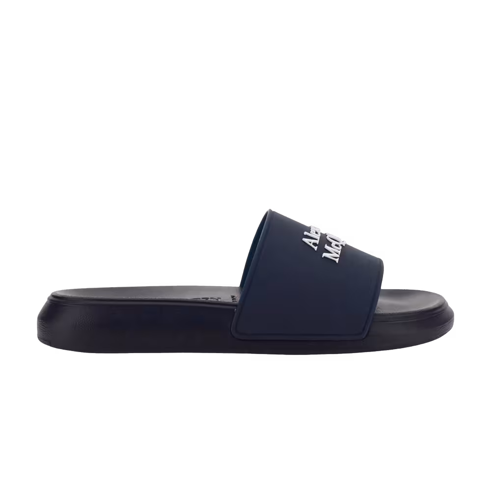 Alexander McQueen Women's Logo Slides Navy