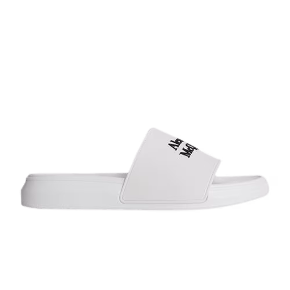 Alexander McQueen Logo Pool Slides White