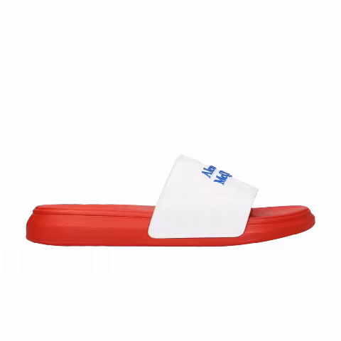 Alexander McQueen Logo Pool Slides 'White Orange'