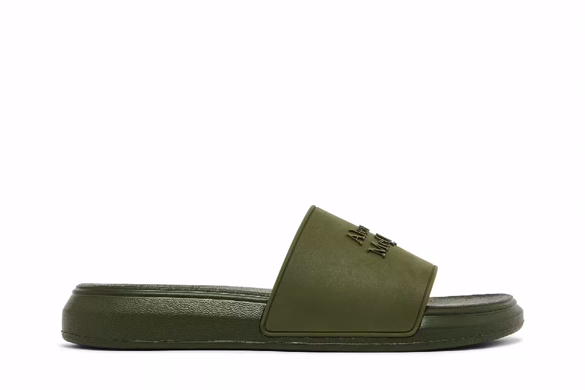 Alexander McQueen Pool Slide Forest Green, view 2