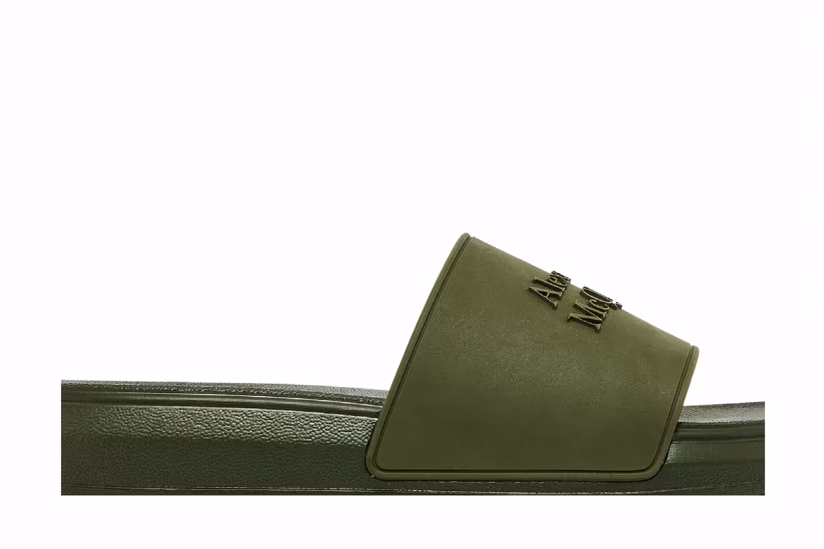 Alexander McQueen Pool Slide Forest Green, view 3