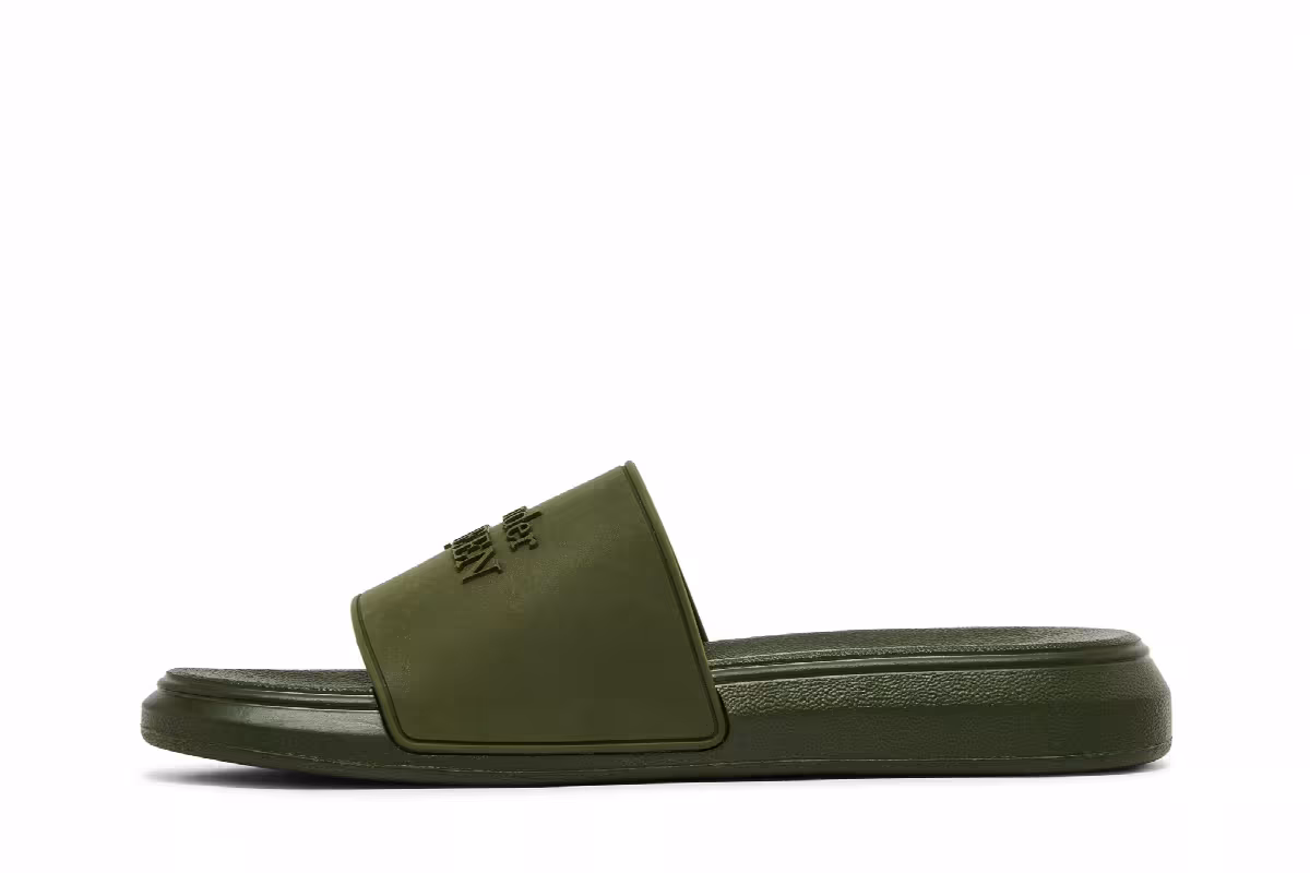 Alexander McQueen Pool Slide Forest Green, view 4