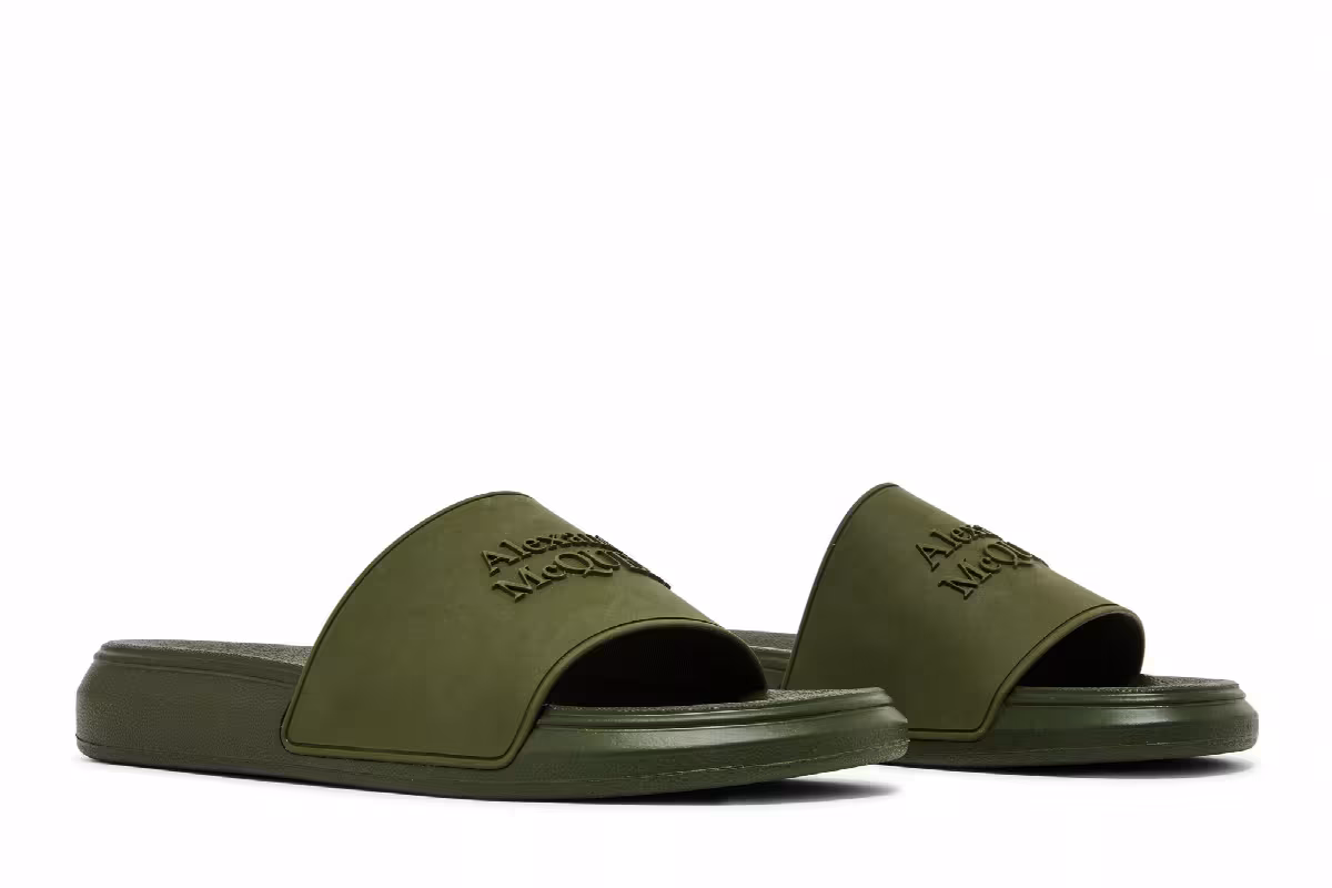 Alexander McQueen Pool Slide Forest Green, view 9