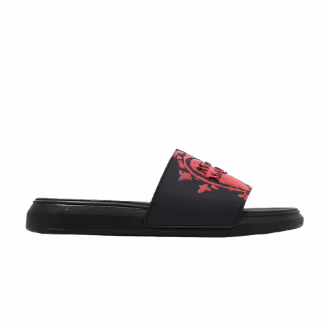 Alexander McQueen Pool Slide 'Heart Logo - Black'