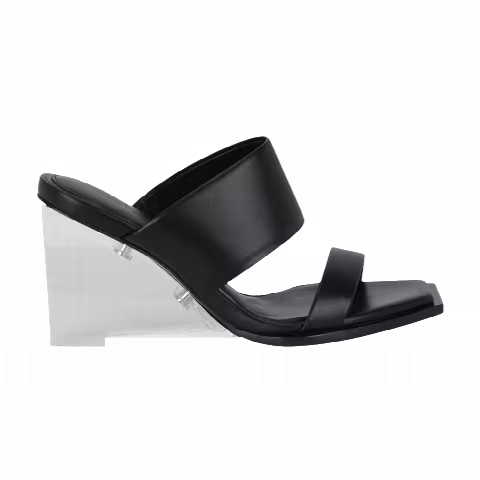 Alexander McQueen Wmns Shard Leather Sandal 'Black'