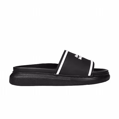 Alexander Mcqueen Rubber Hybrid Sandal 'Black White'