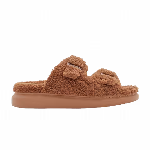 Alexander McQueen Curly Shearling Up Sandal 'Tobacco'