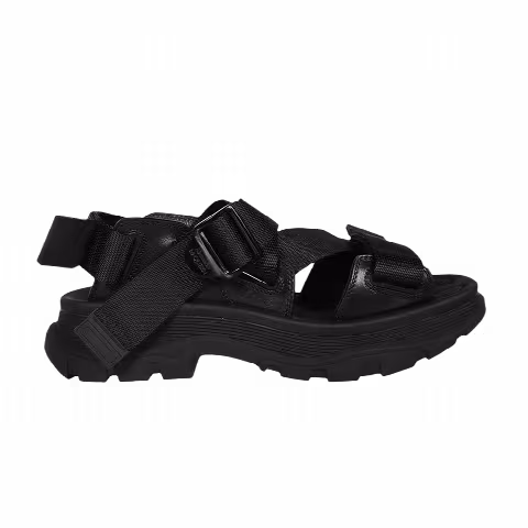 Alexander Mcqueen Strappy Leather Sport Sandal 'Black'