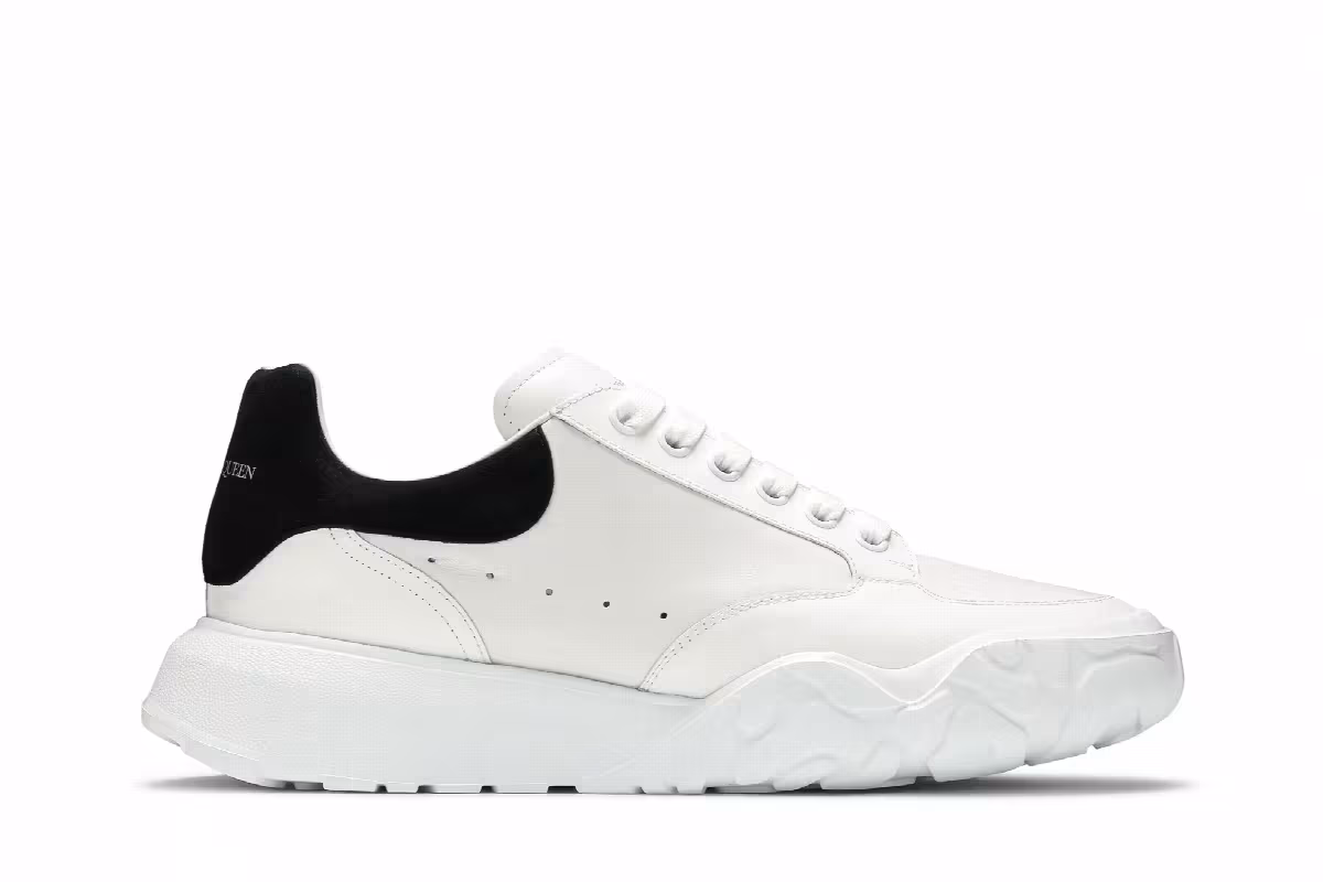Alexander McQueen Oversized Court Trainer White Black, view 2