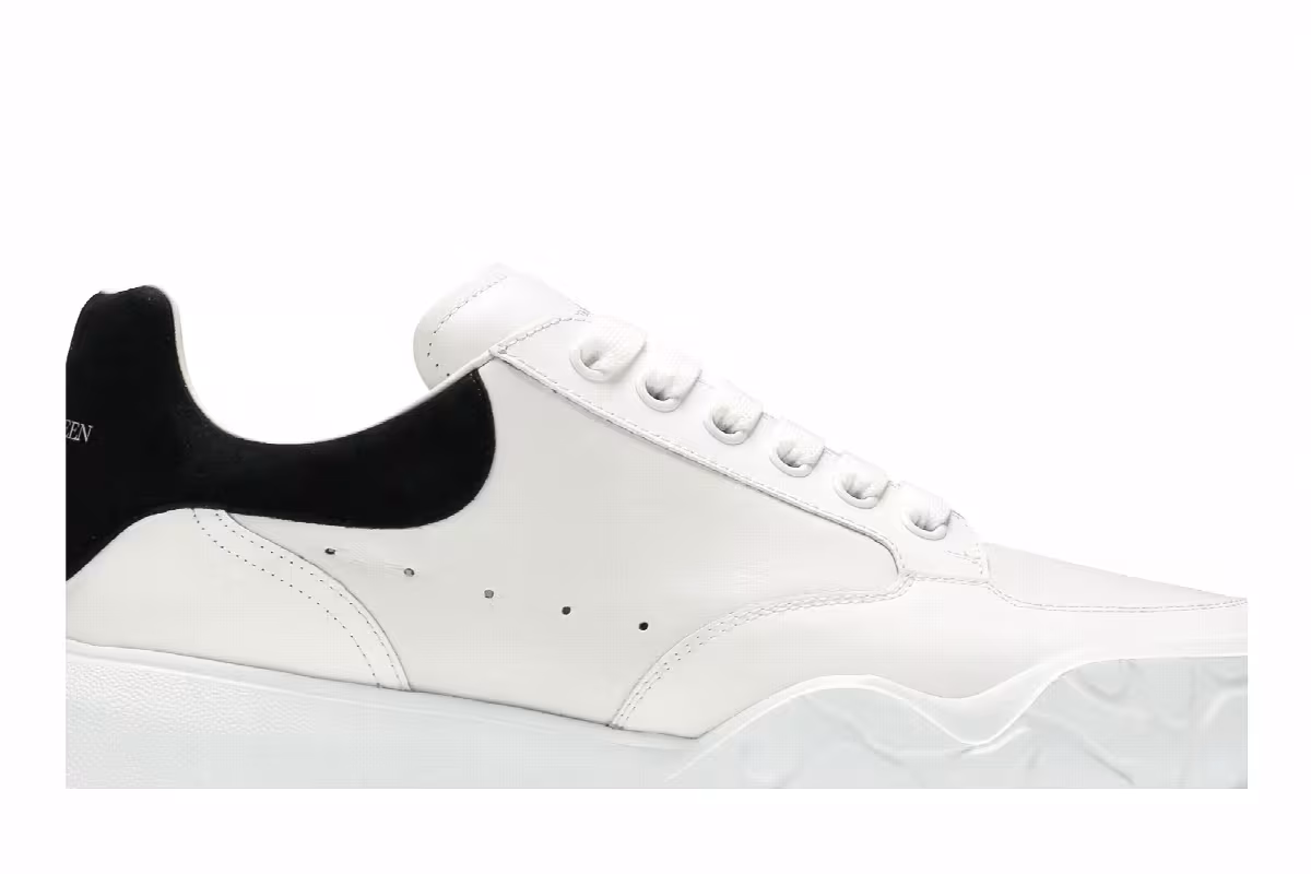 Alexander McQueen Oversized Court Trainer White Black, view 3