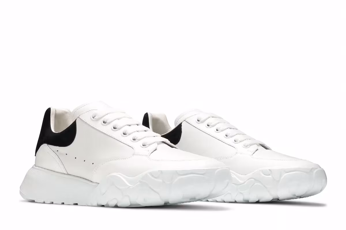 Alexander McQueen Oversized Court Trainer White Black, view 9