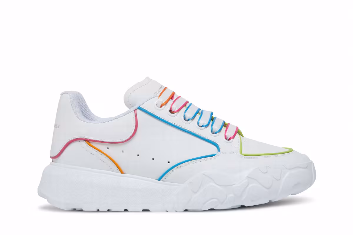 Alexander McQueen Women's Court Trainer White Multi, view 2