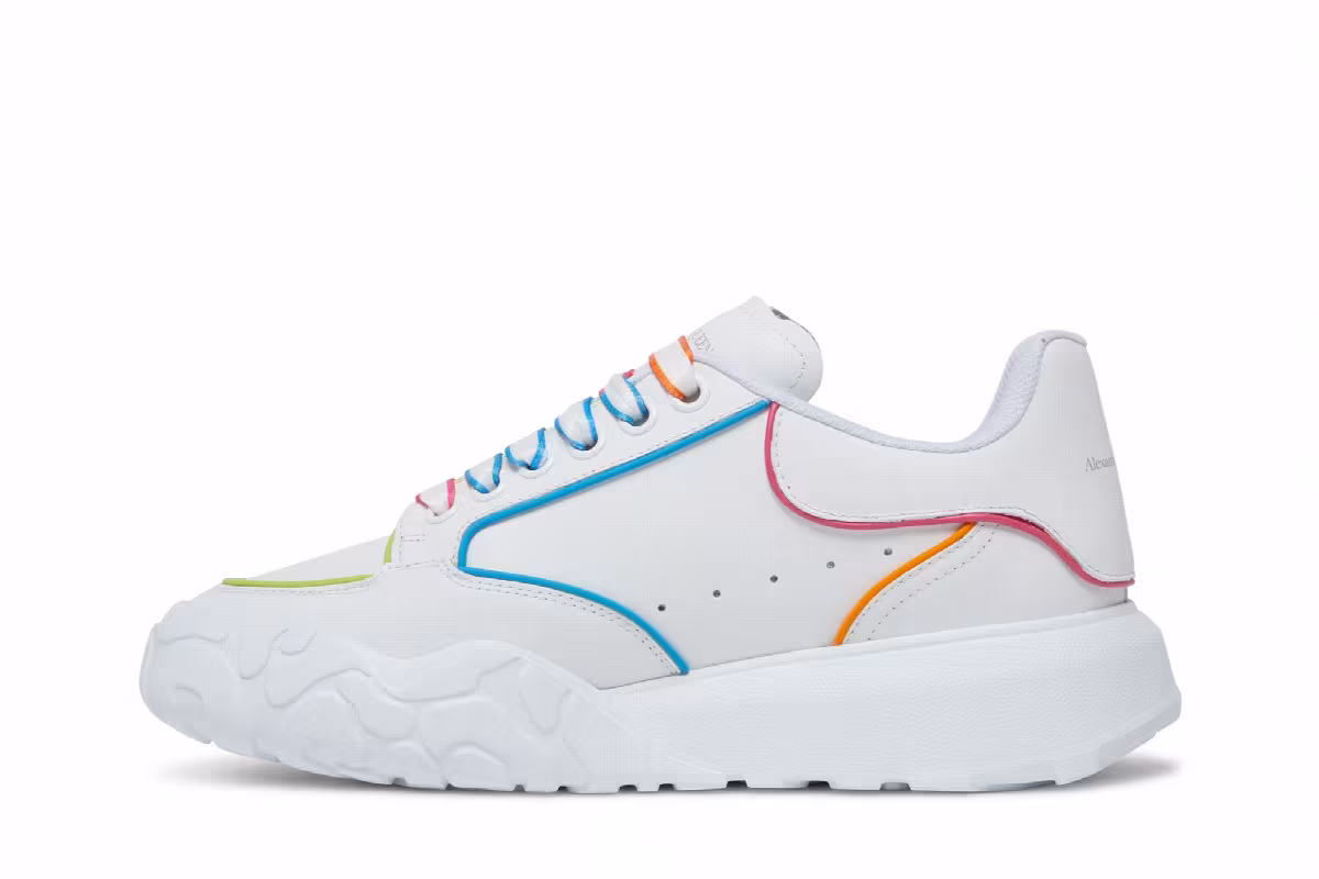 Alexander McQueen Women's Court Trainer White Multi, view 4