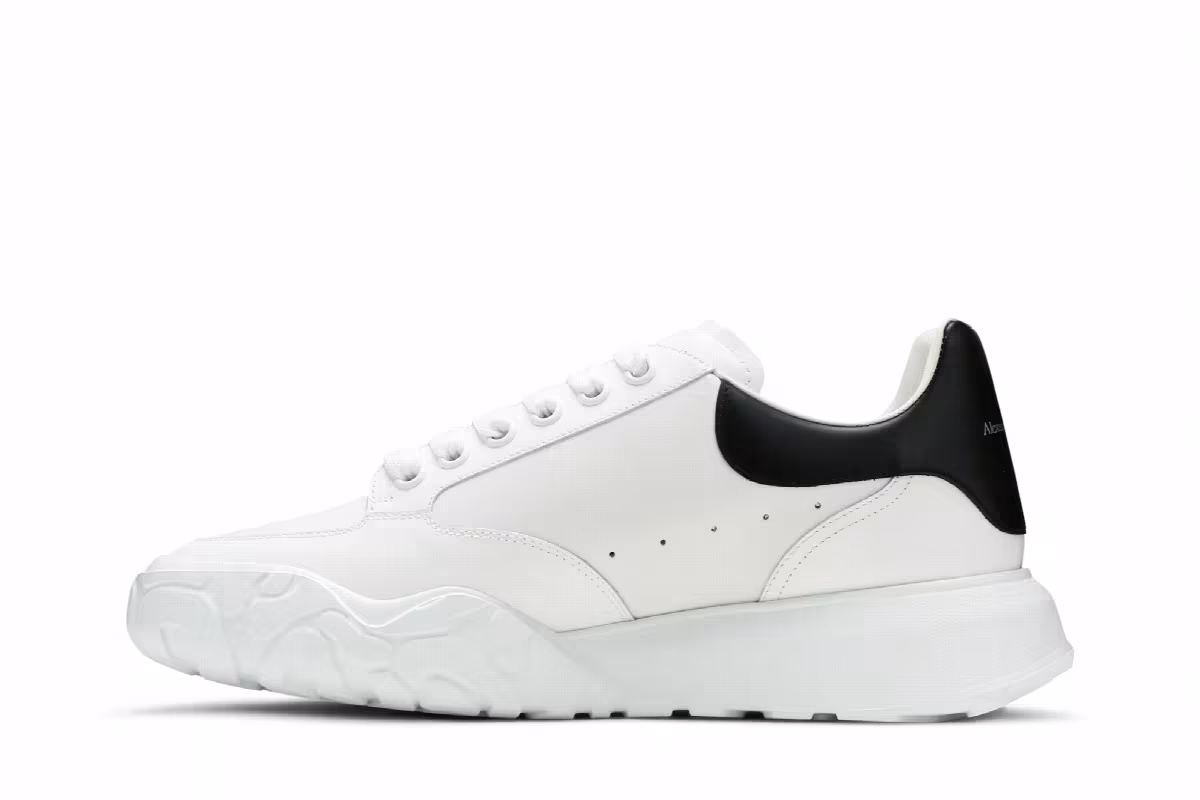 Alexander McQueen Women's Oversized Court Trainer White Black, view 4