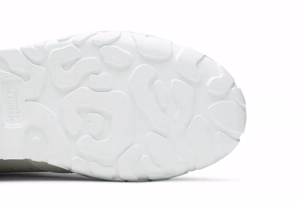 Alexander McQueen Women's Oversized Court Trainer White Black, view 6