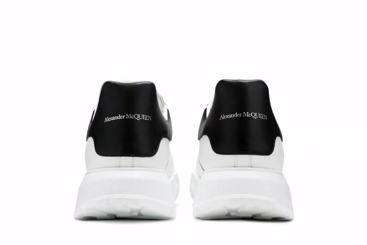 Alexander McQueen Women's Oversized Court Trainer White Black, view 7
