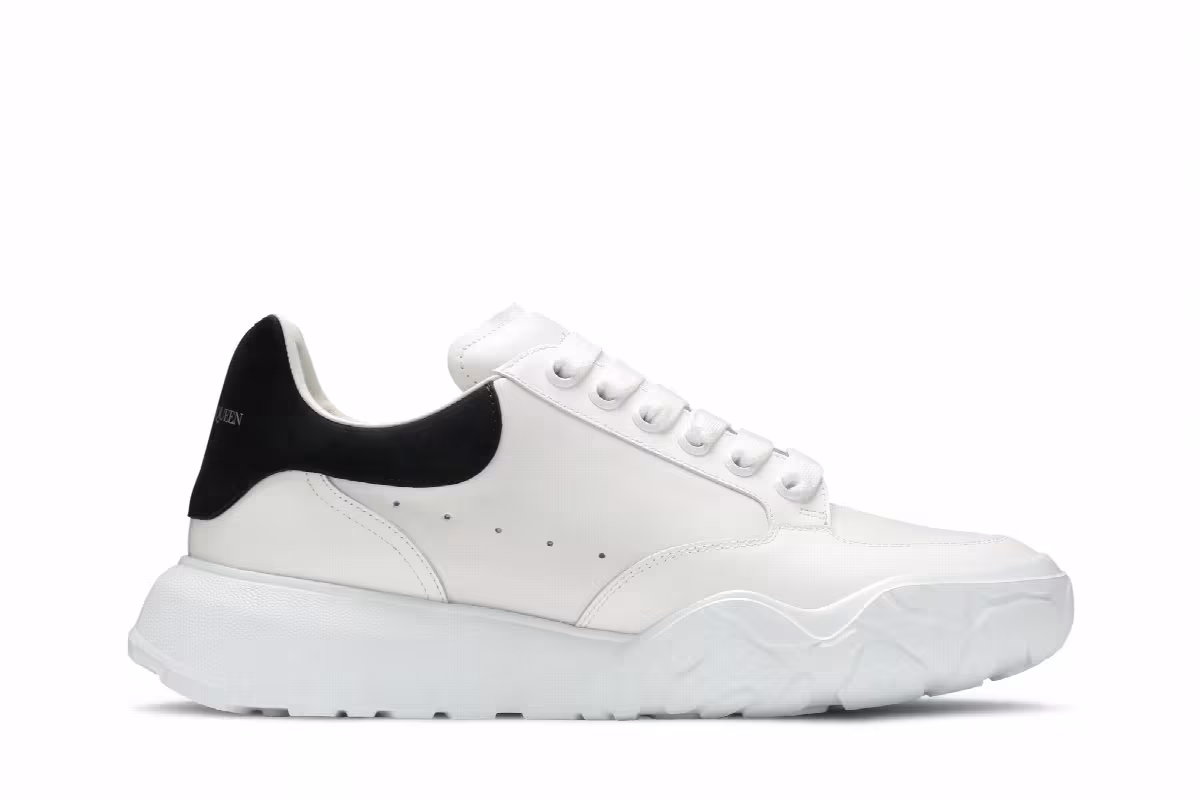 Alexander McQueen Oversized Court Trainer White Black, view 2