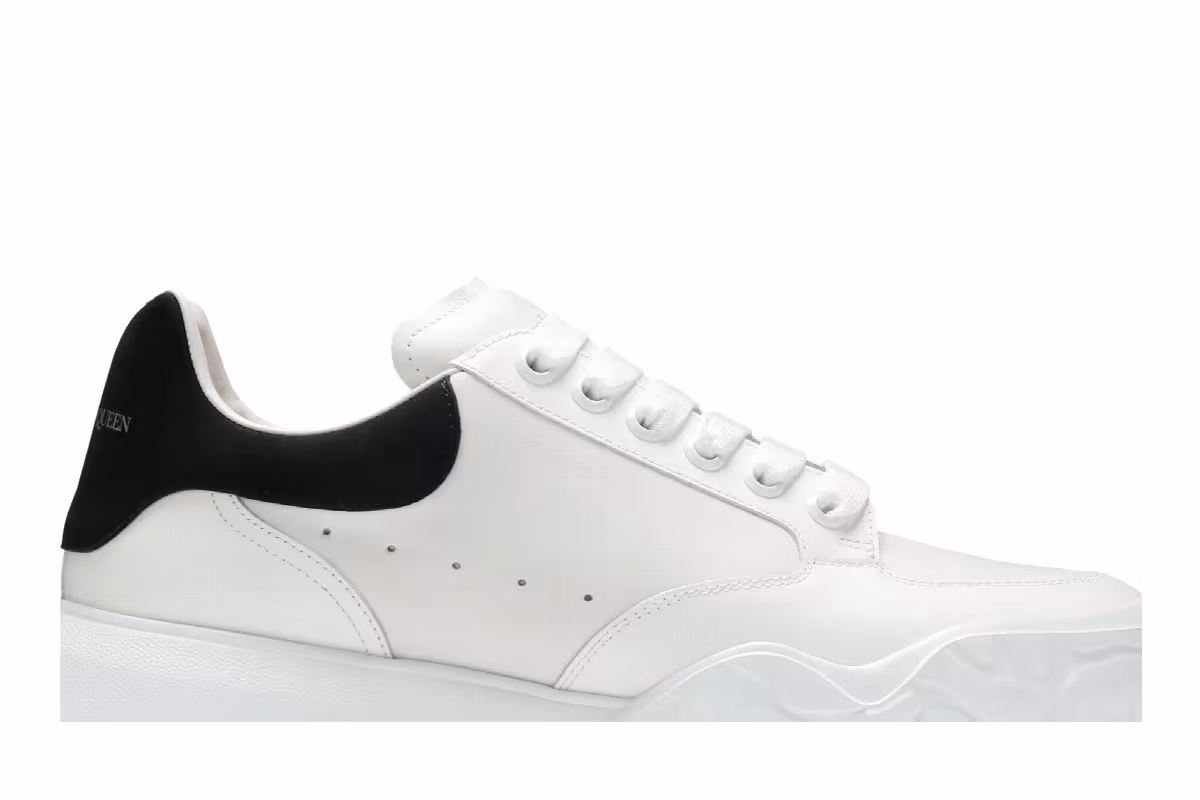 Alexander McQueen Oversized Court Trainer White Black, view 3