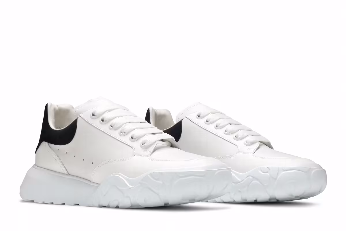 Alexander McQueen Oversized Court Trainer White Black, view 9