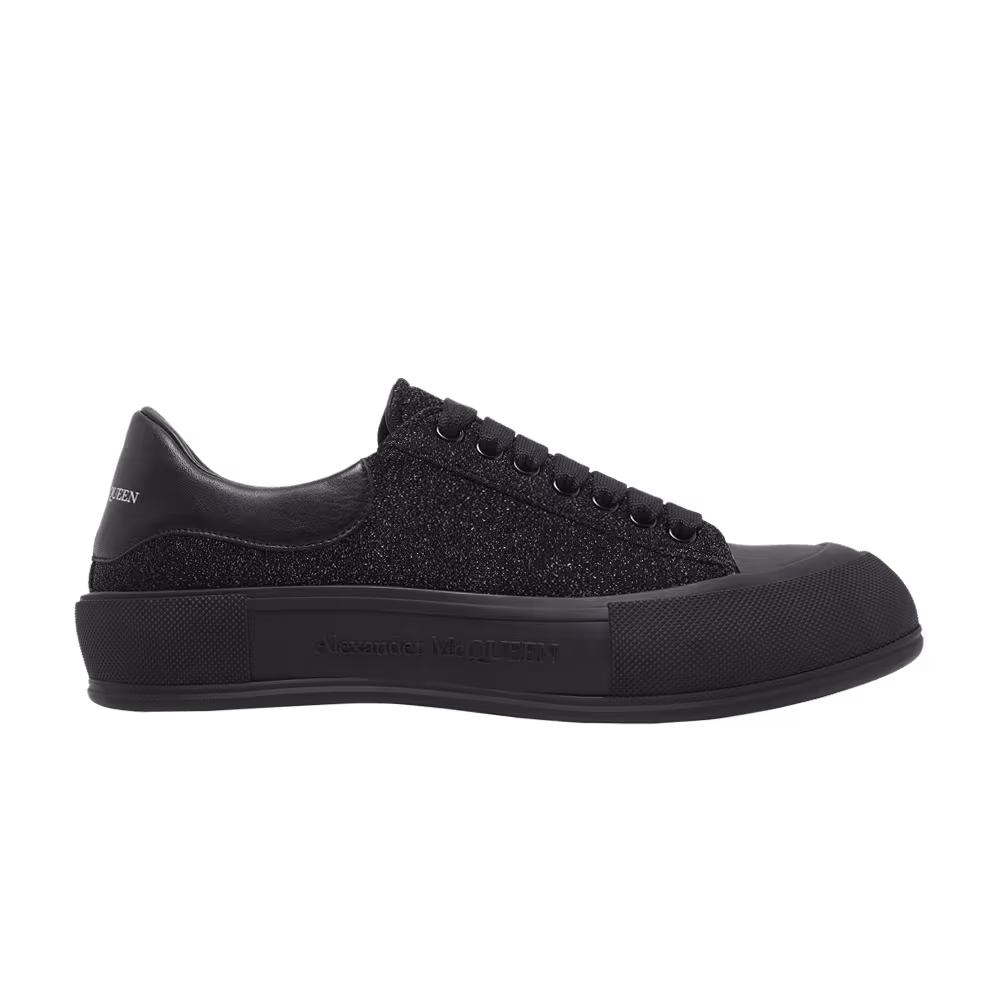 Alexander McQueen Deck Plimsoll Black Glitter