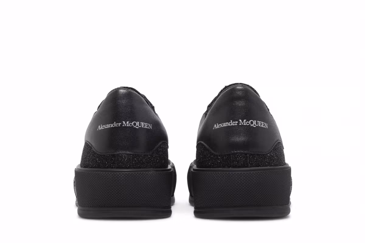 Alexander McQueen Deck Plimsoll Black Glitter, view 7