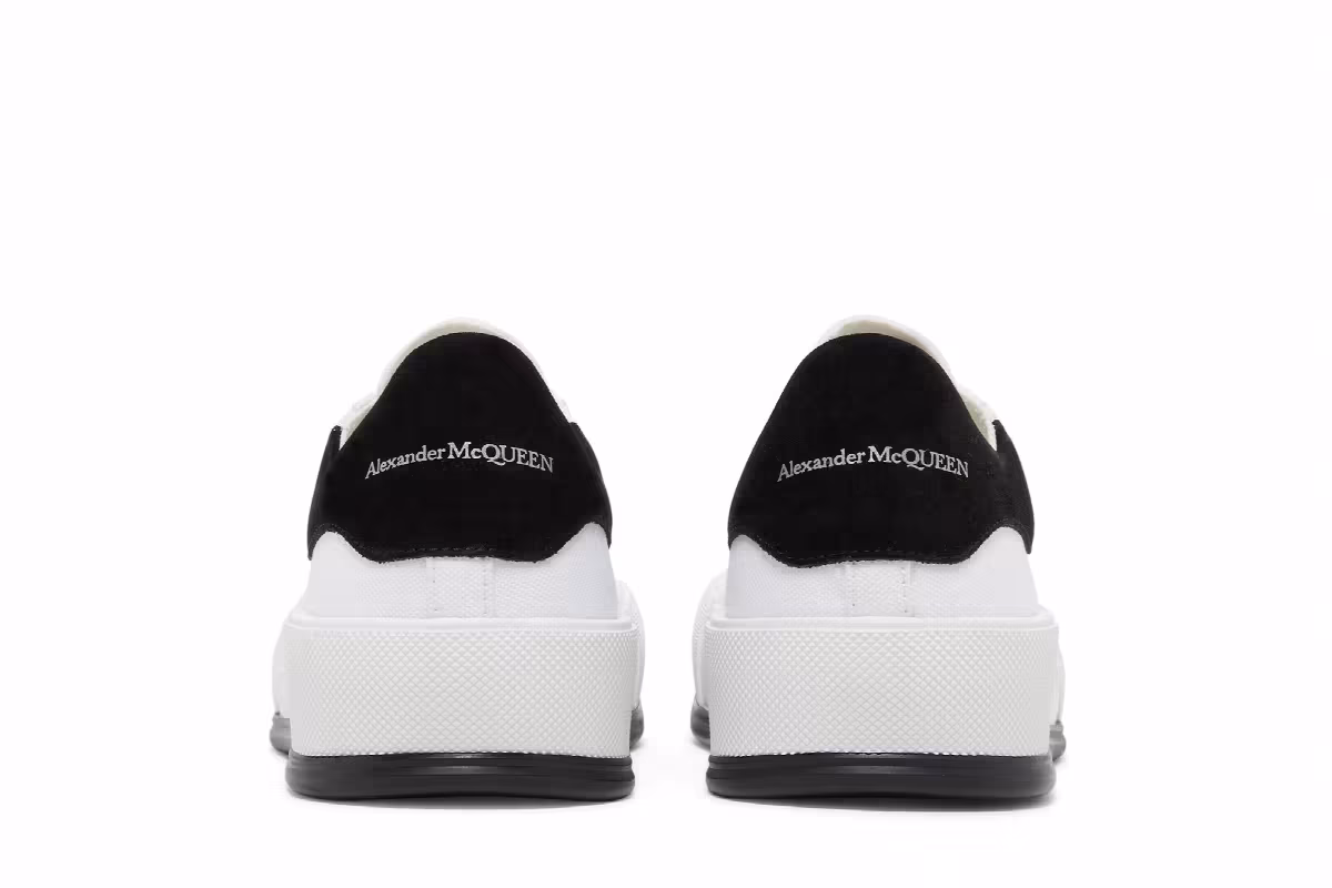 Alexander McQueen Deck Plimsoll Low White Black, view 7
