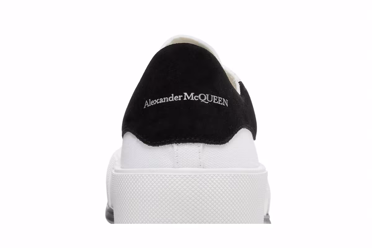 Alexander McQueen Deck Plimsoll Low White Black, view 8