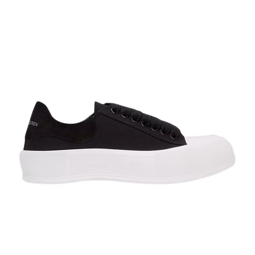 Alexander McQueen Deck Plimsoll Low Black White