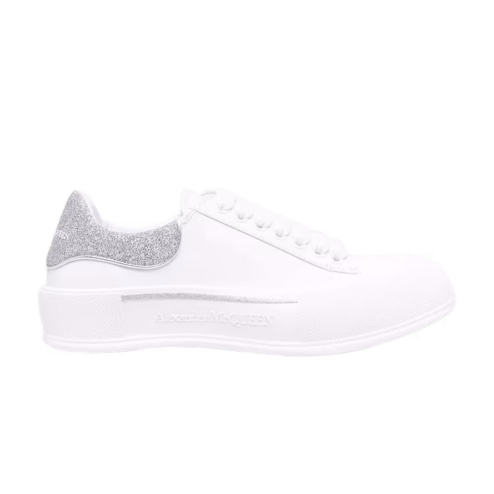 Alexander McQueen Deck Lace-Up Plimsoll White Silver