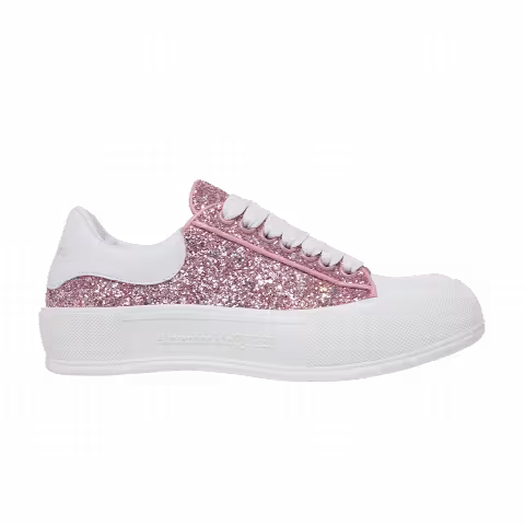 Alexander McQueen Wmns Deck Plimsoll Low 'Rose Gold Reflective Glitter'