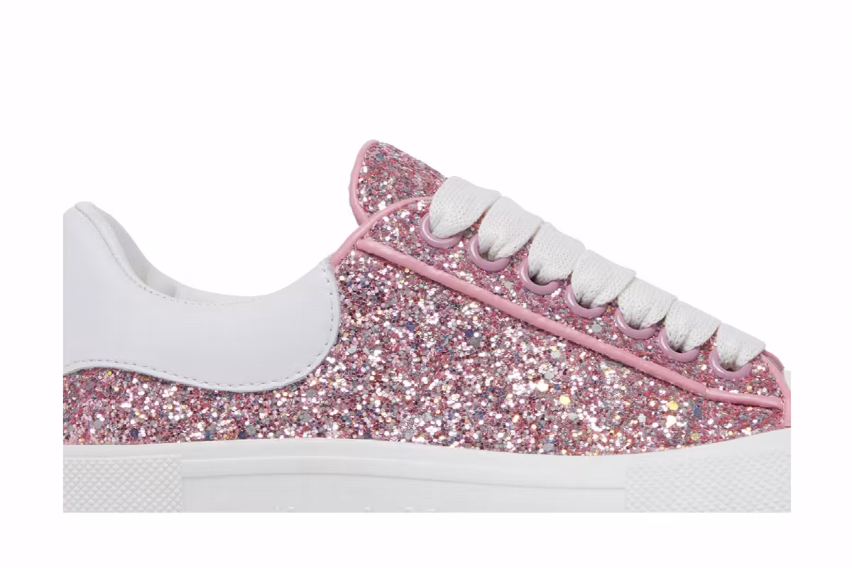 Alexander McQueen Women's Deck Plimsoll Low Rose Gold Reflective Glitter, view 3