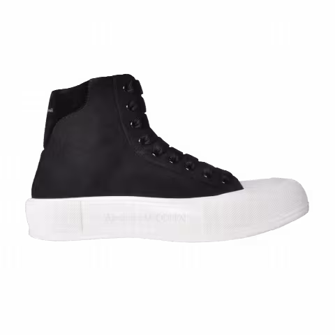 Alexander McQueen Deck Plimsoll High 'Black White'