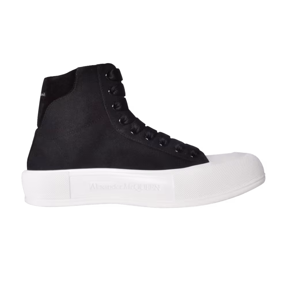 Alexander McQueen Deck Plimsoll High Black White