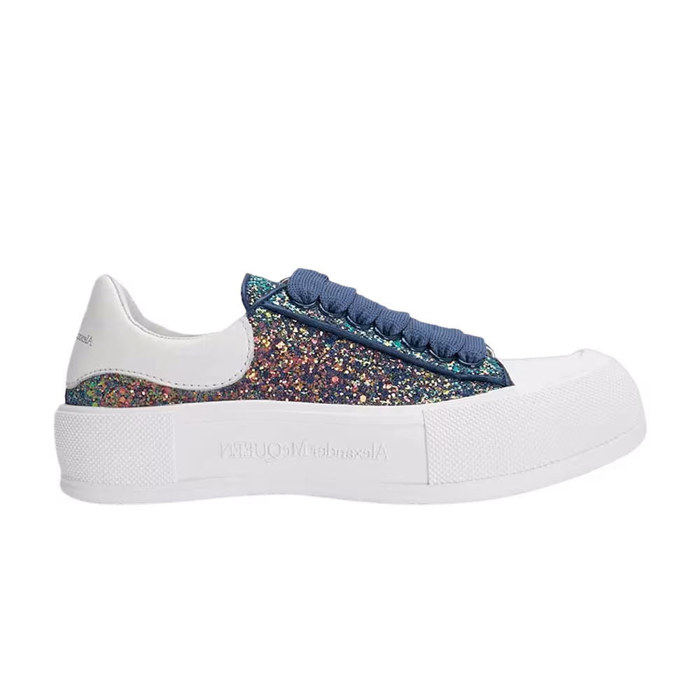 Alexander McQueen Women's Deck Plimsoll Glitter Petrol Blue