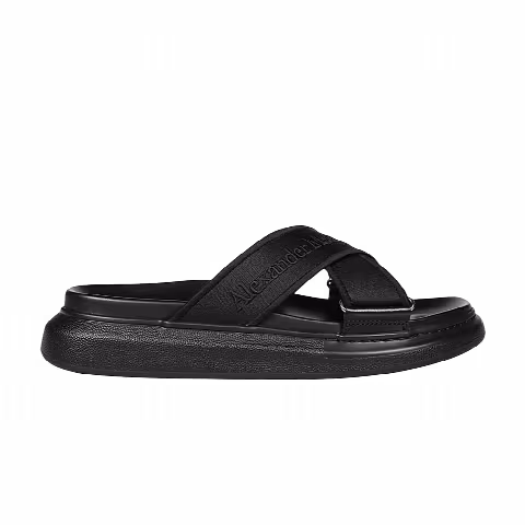 Alexander McQueen Oversized Hybrid Slide 'Black Silver'