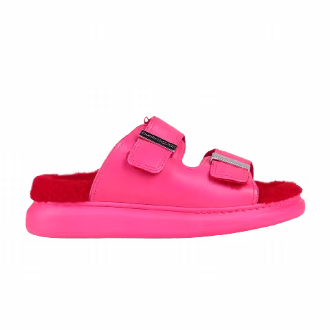 Alexander McQueen Wmns Oversized Hybrid Slide 'Shearling Magenta'