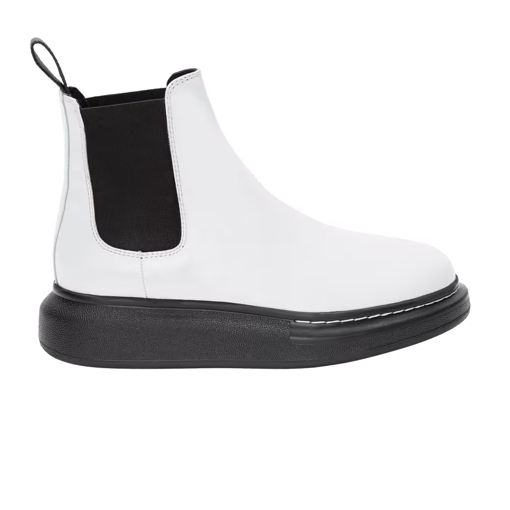 Alexander McQueen Women's Hybrid Chelsea Boot White Black