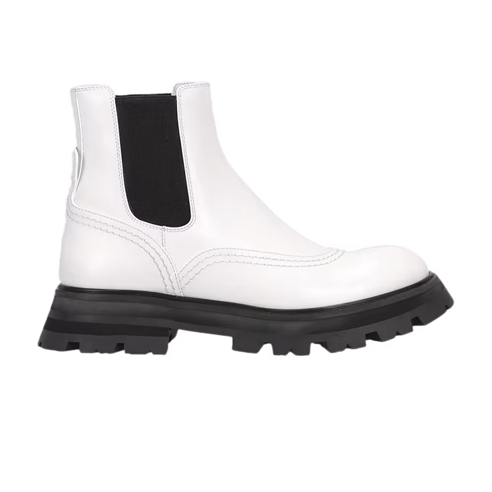 Alexander McQueen Women's Wander Chelsea Boot White Black