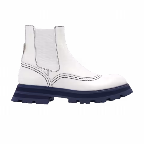 Alexander McQueen Wmns Wander Chelsea Boot 'White Navy'