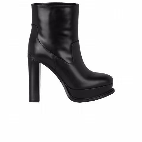 Alexander McQueen Wmns Leather Ankle Boot 'Black'