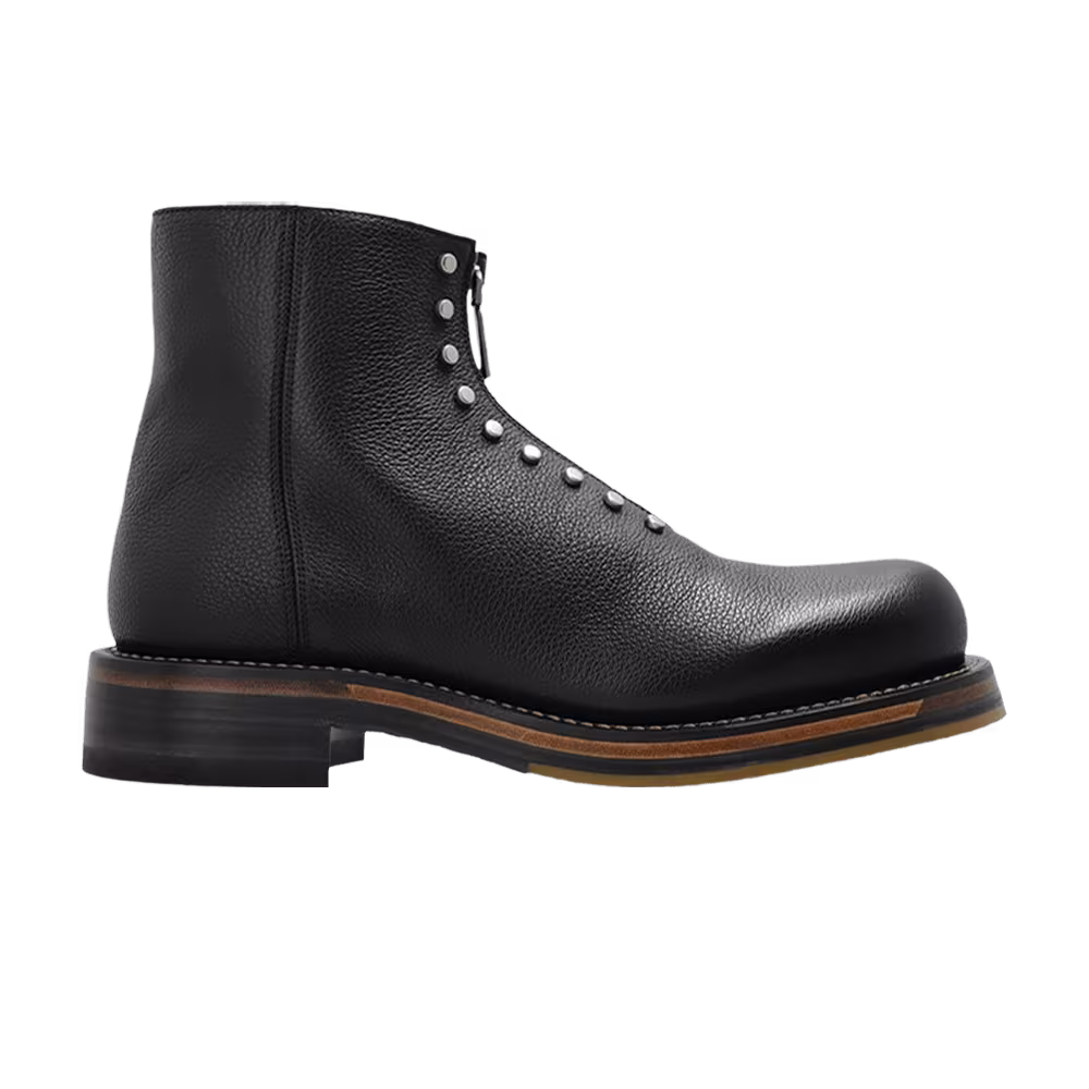 Alexander Mcqueen Leather Anke Boot Black