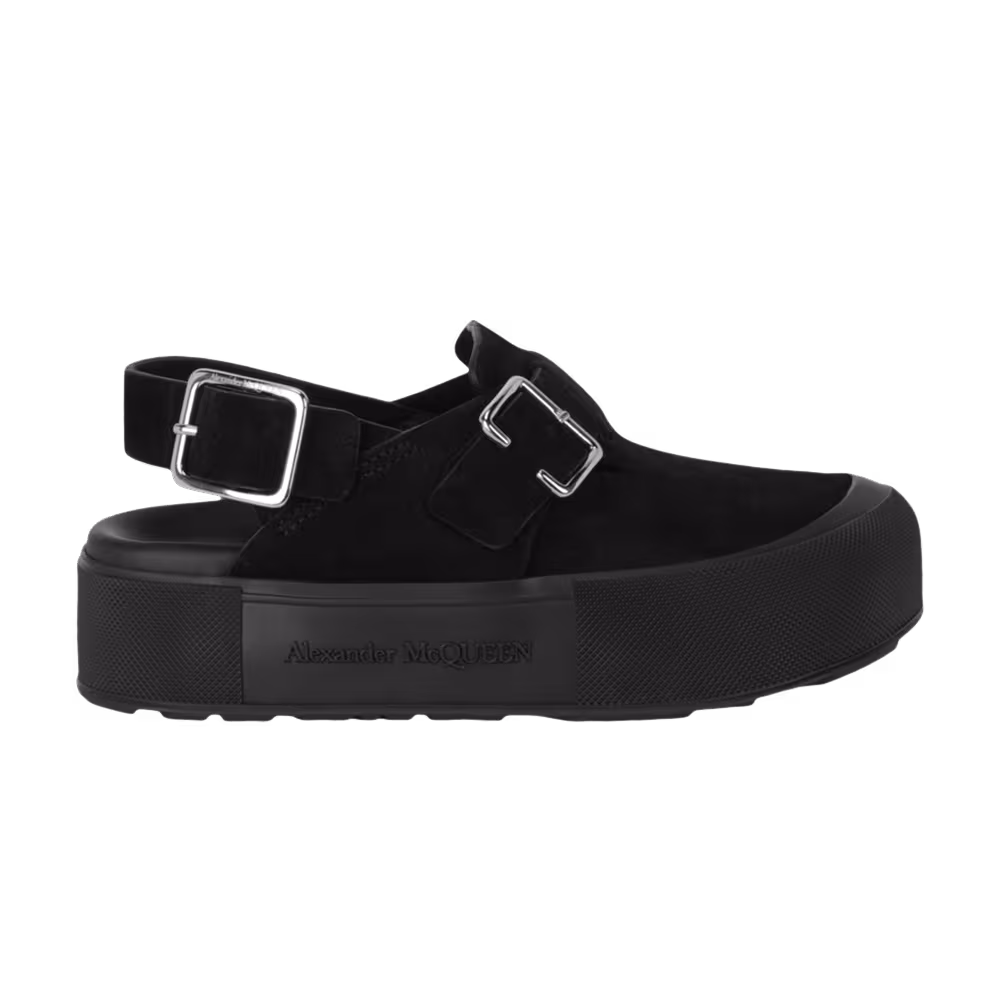 Alexander McQueen New Micmac Clog Black Silver