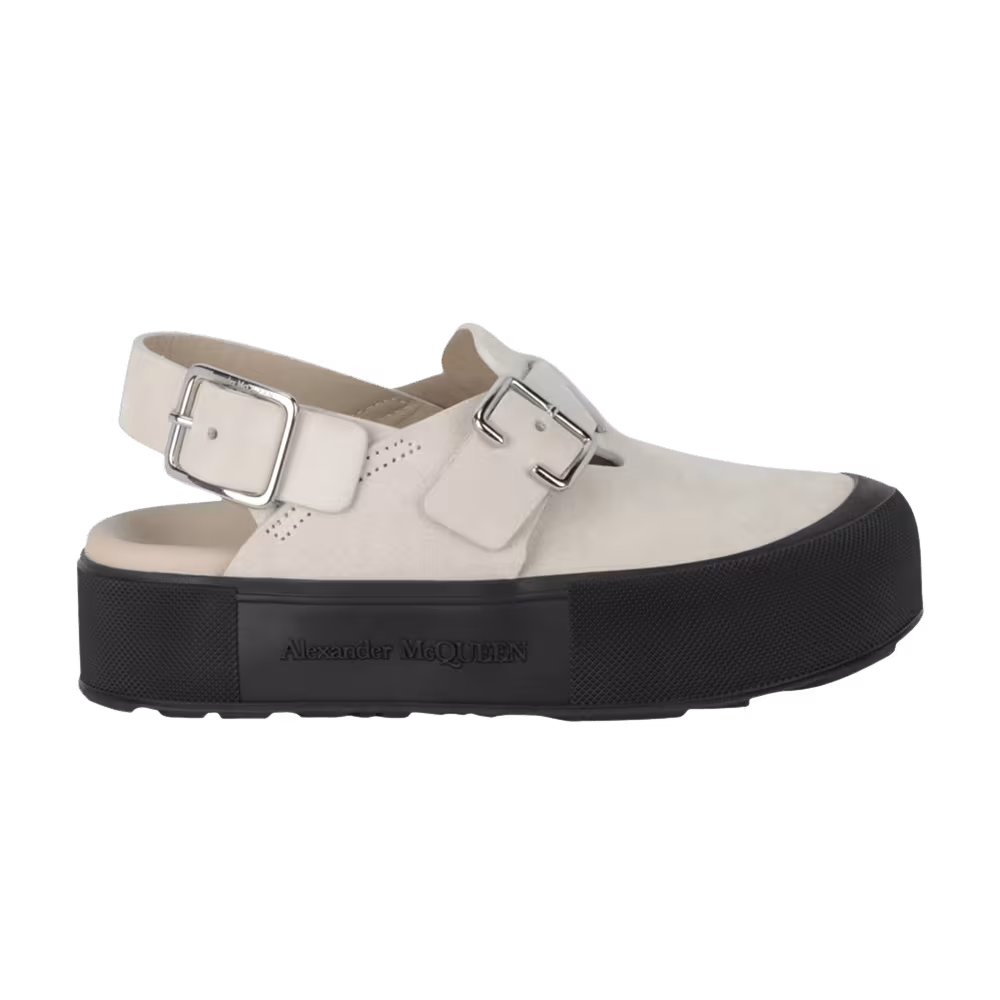 Alexander McQueen New Micmac Clog Beige Silver