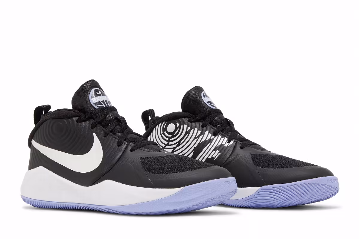 Nike Team Hustle D9 GS Black Light Thistle, view 9