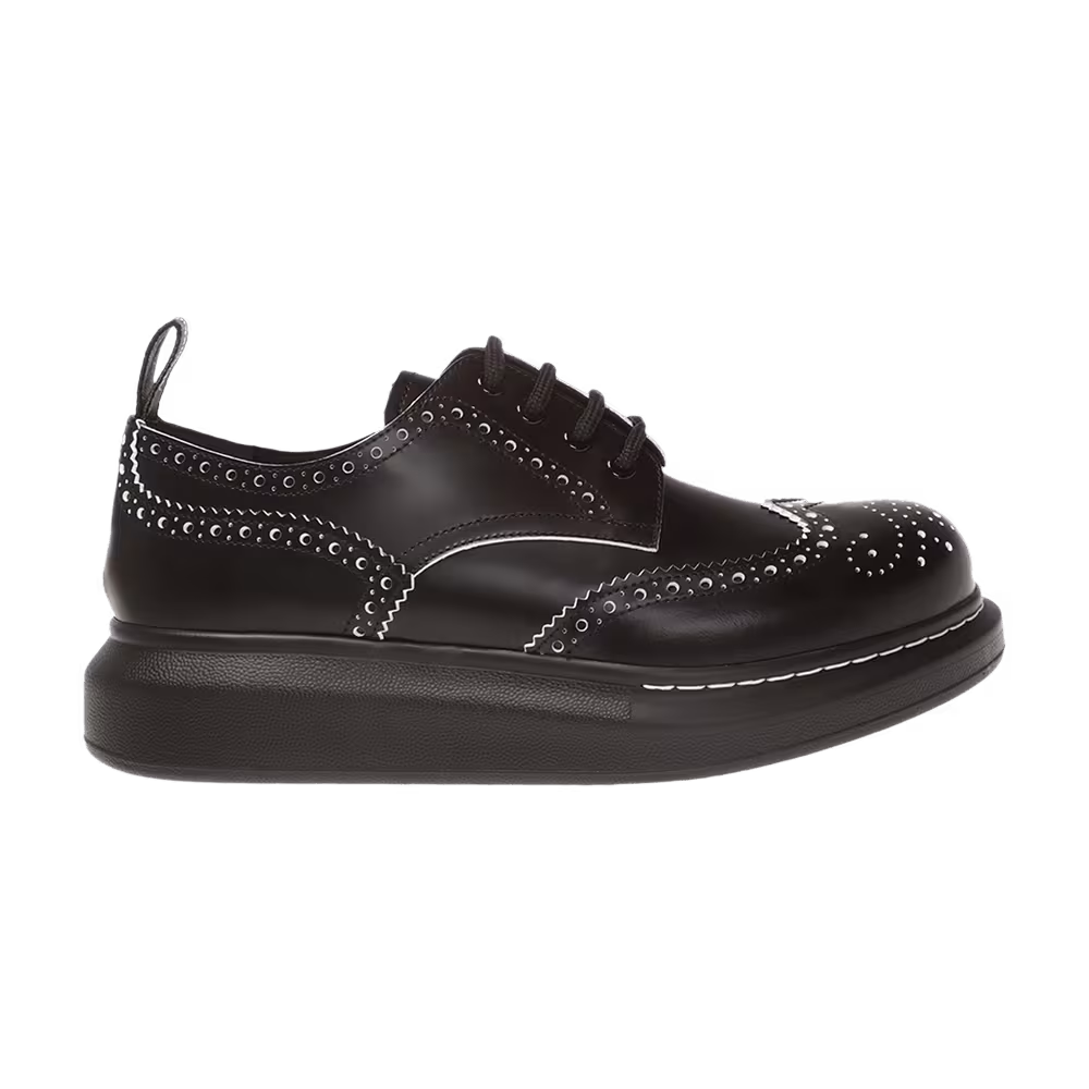 Alexander McQueen Women's Derby Flat Black White