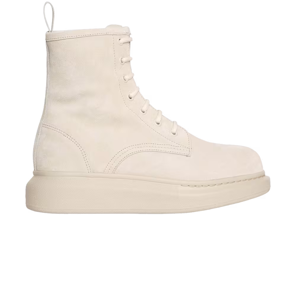 Alexander McQueen Women's Hybrid Lace Up Boot Beige