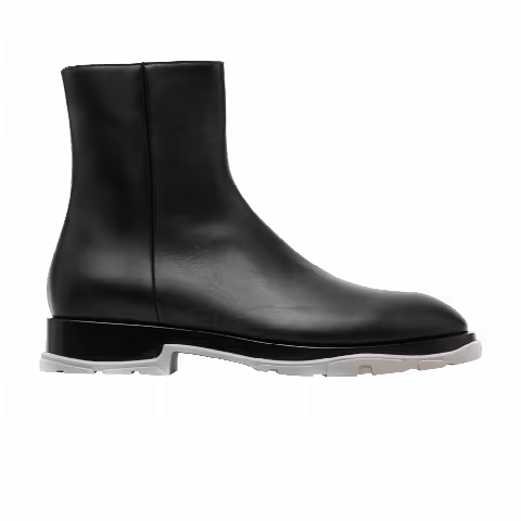 Alexander McQueen Half Leather Boot 'Black Grey'